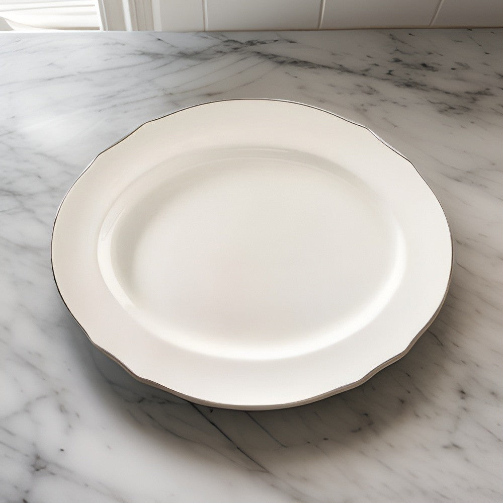 Vassoio Ovale Duchessa Bordo Platino Cm 39 Ginori 1735