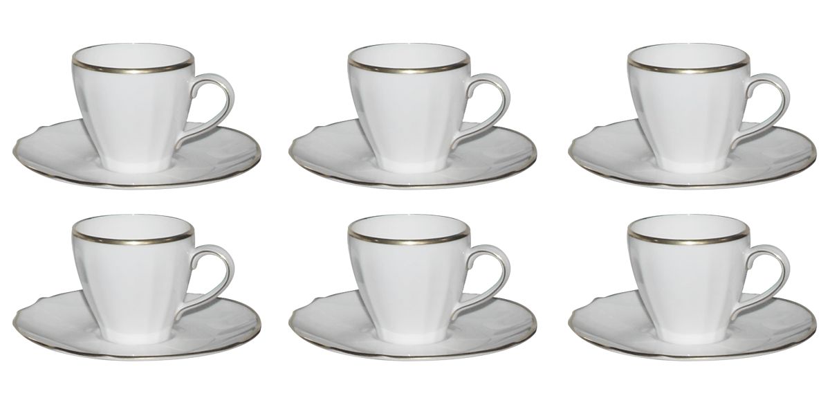 Sei Tazze Caffe C/Piatt. Duchessa Rame Ginori 1735