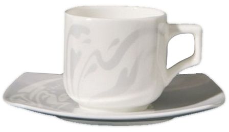 Sei Tazze Caffe Con Piattino Linea Vela Dec. Wing Ginori 1735