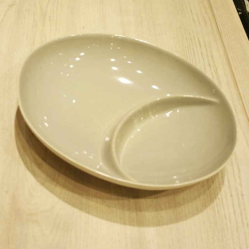 Vassoio Ovale 2 Scomparti Grigio Chiaro Solomon Ginori 1735