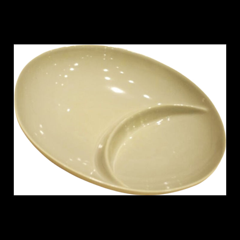 Vassoio Ovale 2 Scomparti Grigio Chiaro Solomon Ginori 1735