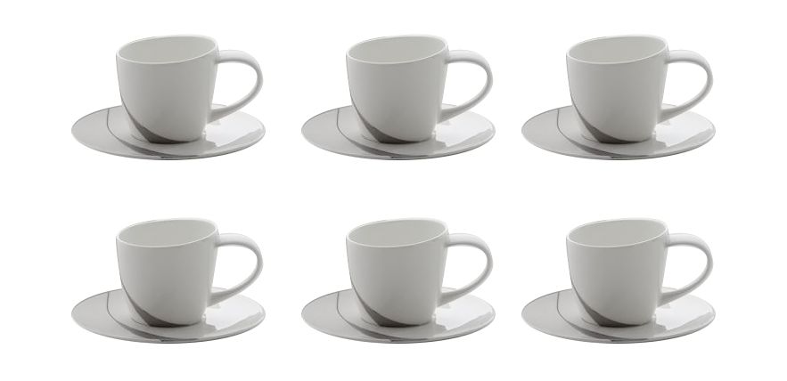 Sei Tazze Caffe` Con Piattino Esclissi Ginori 1735