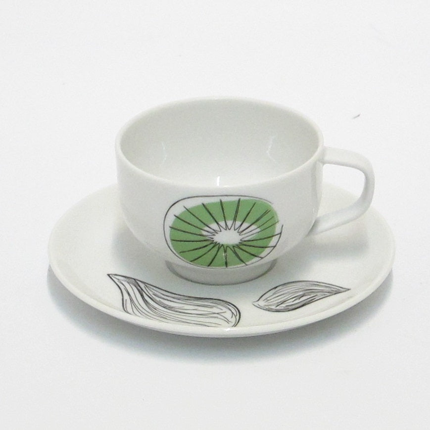 Sei Tazze The Con Piattino Decoro Frutta Ginori 1735