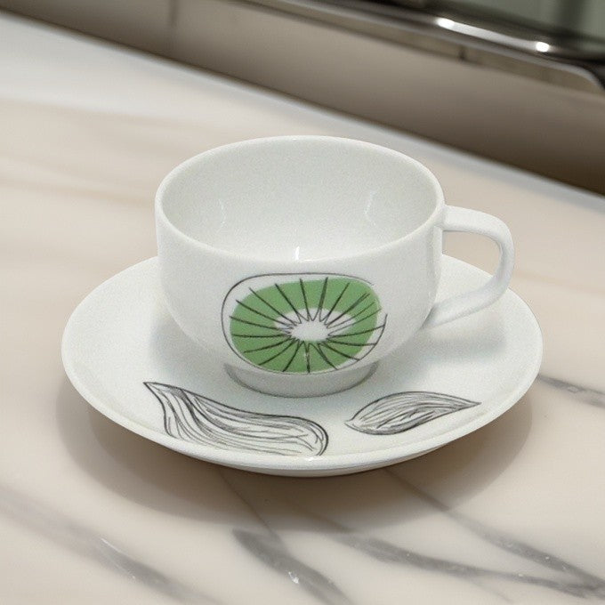 Sei Tazze The Con Piattino Decoro Frutta Ginori 1735