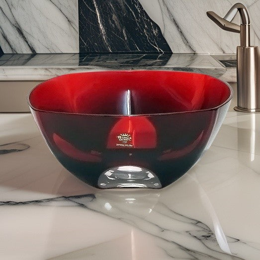 Coppa Macedonia Cristallo Rosso Petalo Ginori 1735