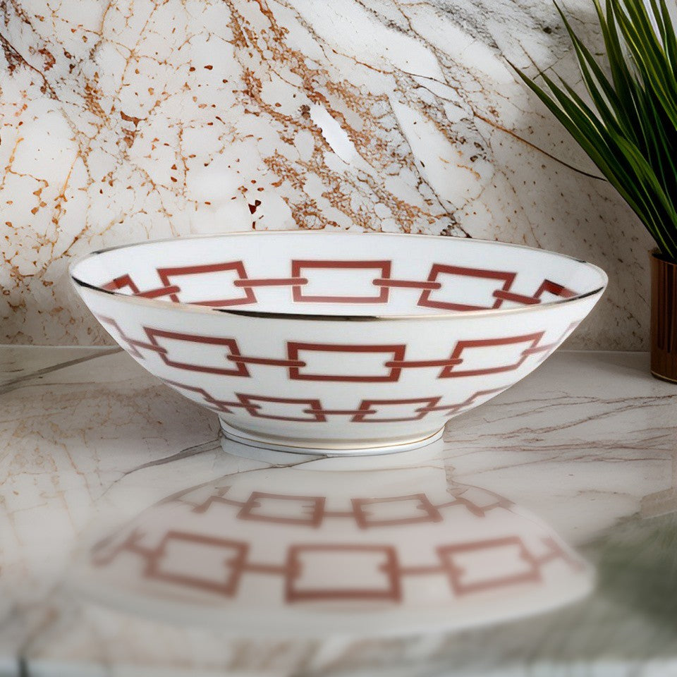 Coppa Catene Scarlatto Cm 27 Ginori 1735