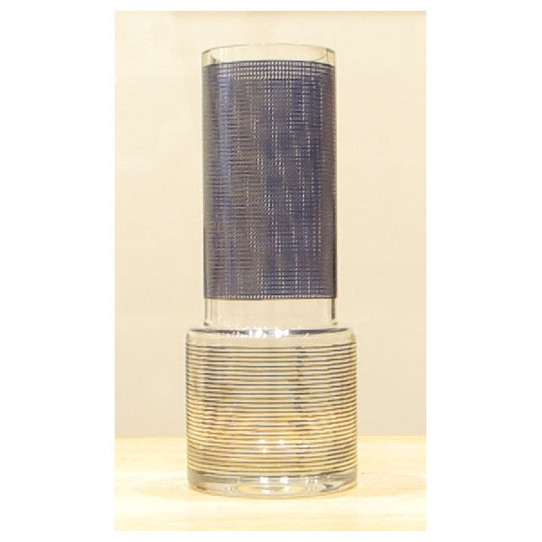 Vaso Risca Argento E Blu Egizia