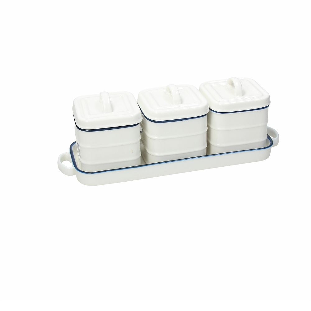 Set 3 Porta Spezie Con Vassoio Dolce Casa Retro Tognana