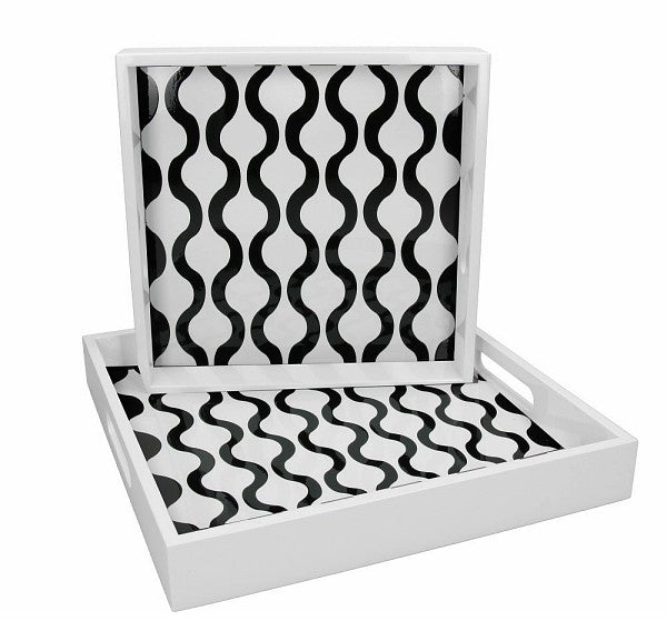 Vassoio Quadro Trend-Bianco/Nero Tognana