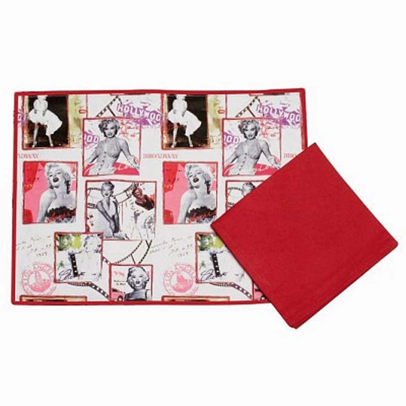 Set Tovaglietta + Tovagliolo Marilyn Hollywood Tognana