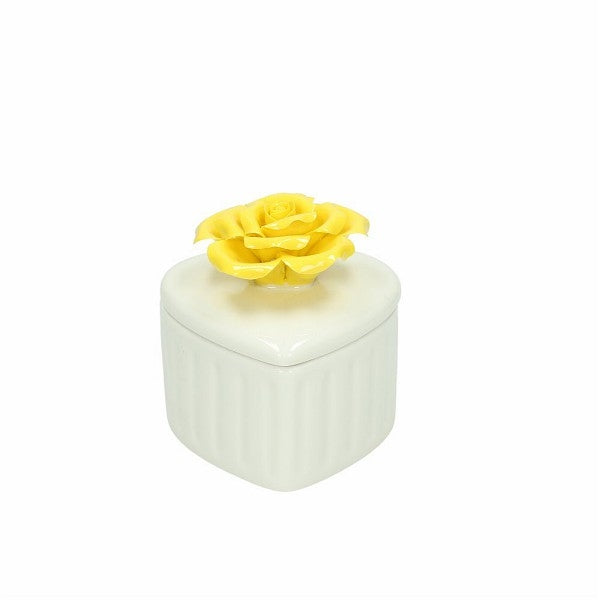 Scatola Cuore Con Rosa Cm 8 Petit Gialla Tognana