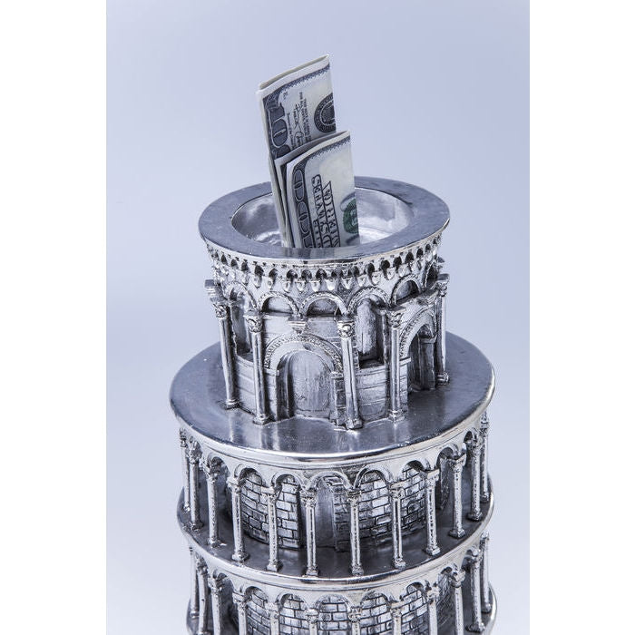 Salvadanaio Tower Of Pisa Cromato Kare Design