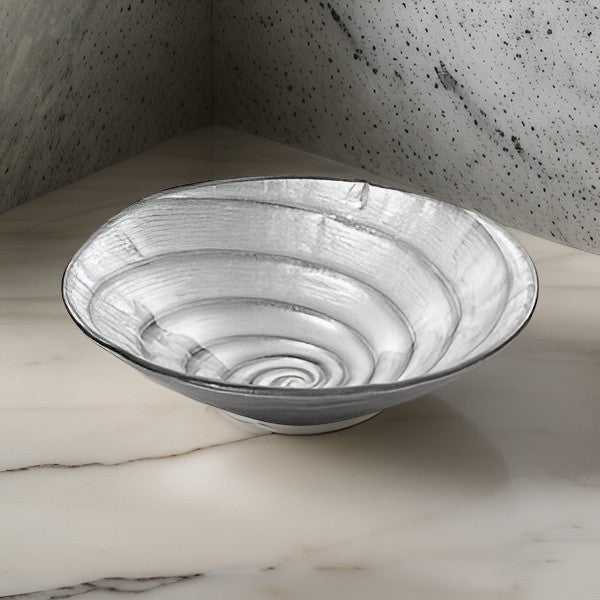 Spiral Coppetta Cm. 19 Decoro Argento Brillantini Ivv