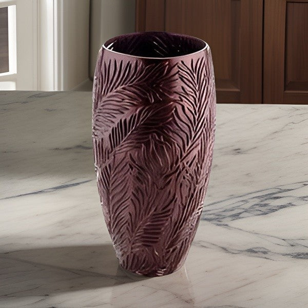 Vaso Marrone Dec.Foglie Cm 35 Amazzonia Ivv