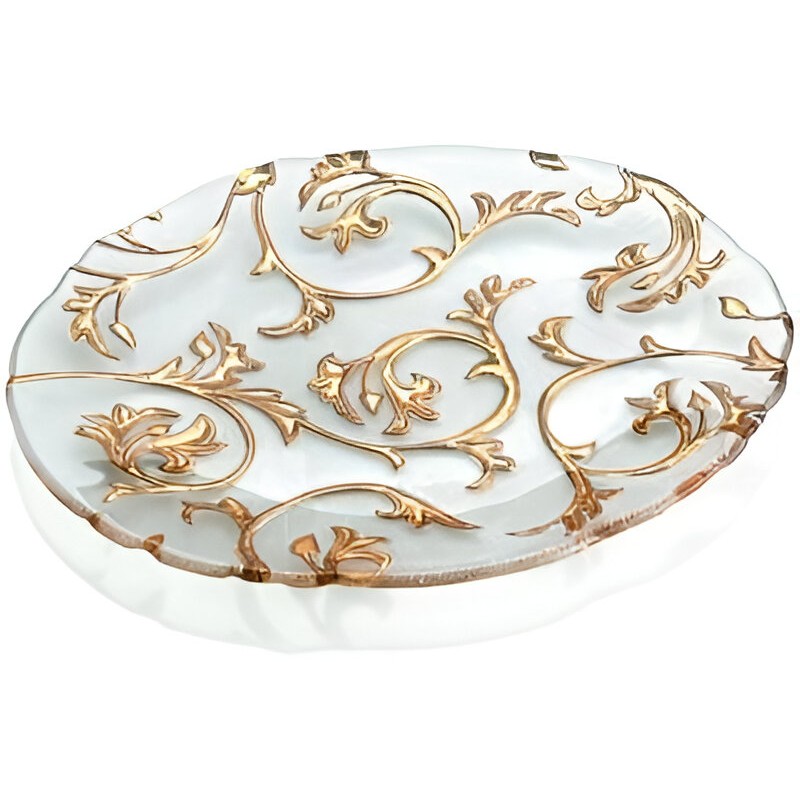 Piatto Ovale Trasparente Dec. Oro Ivv