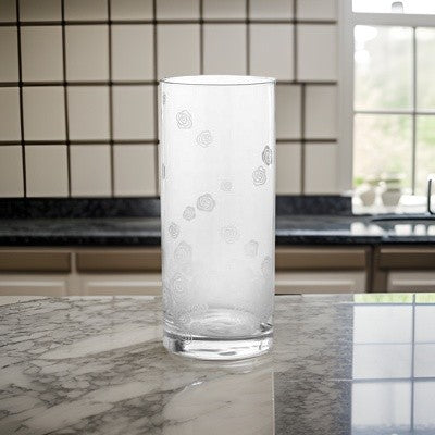 Vaso Cilindrico Trasp. Dec. Rose Satinate Ivv Bass Ivv