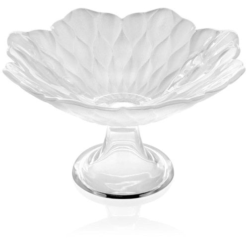 Loto Alzata Con Boletto Cm. 25 Decoro Bianco Perla Ivv