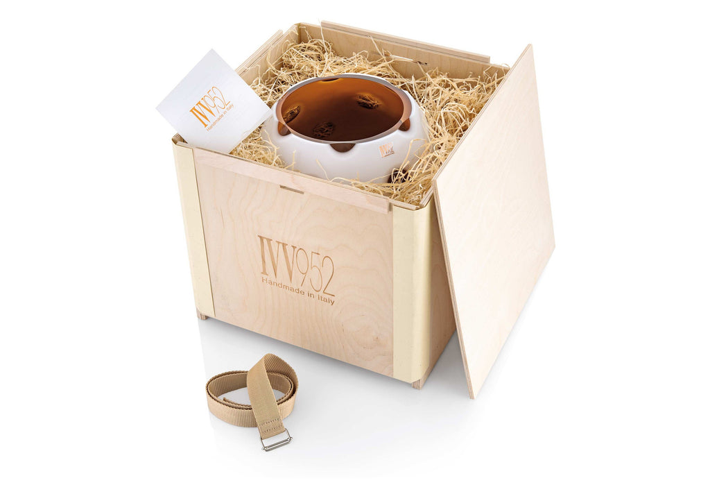 Scultura Vaso incamiciato ambra cm 22 Ivv