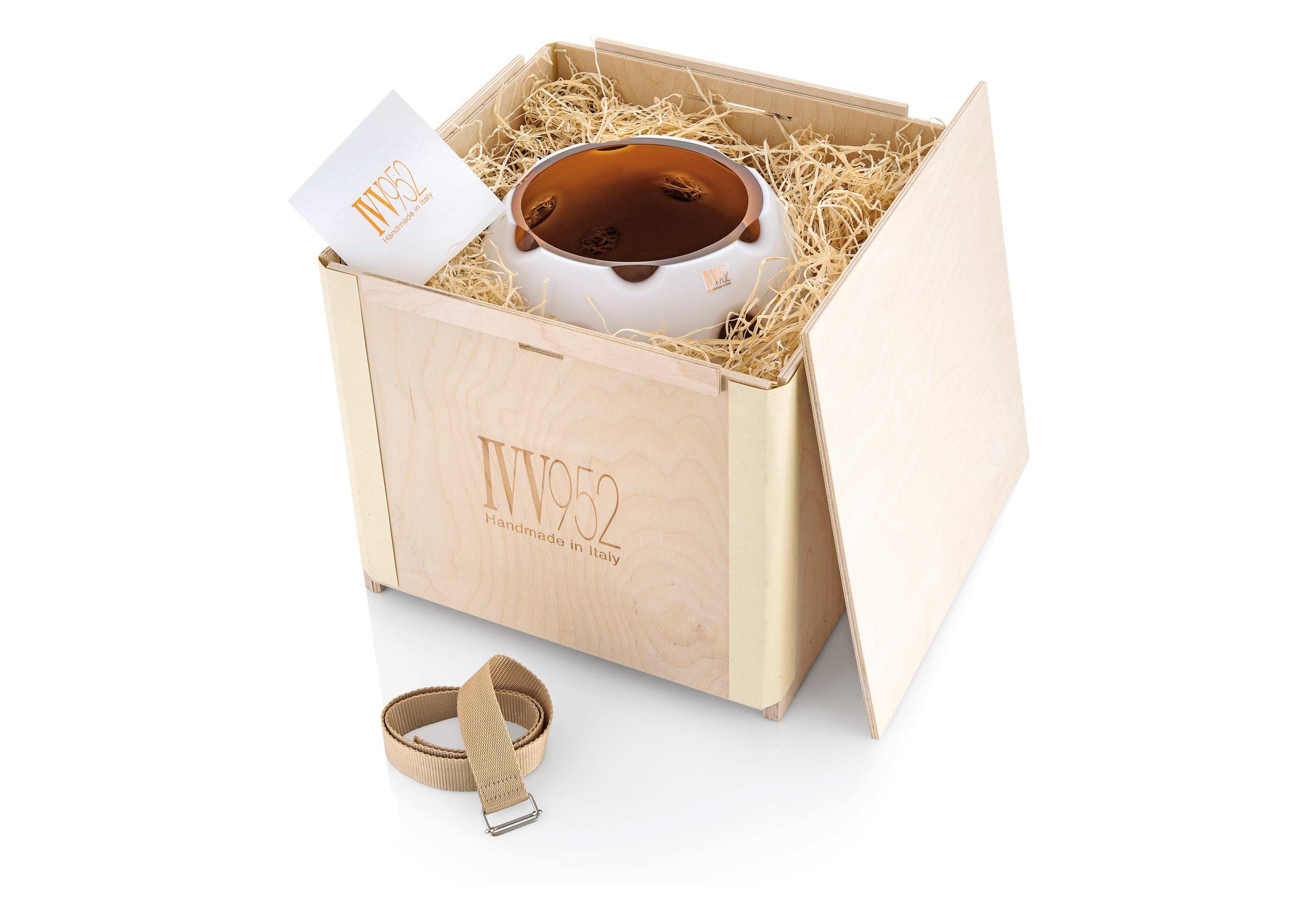 Scultura Vaso incamiciato ambra cm 22 Ivv