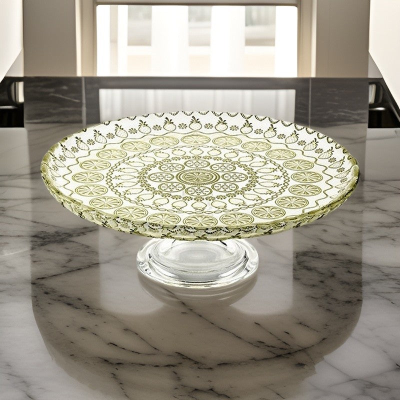 Vitaminic Alzata Cm.32 Con Bordo Decoro Verde Aci Ivv