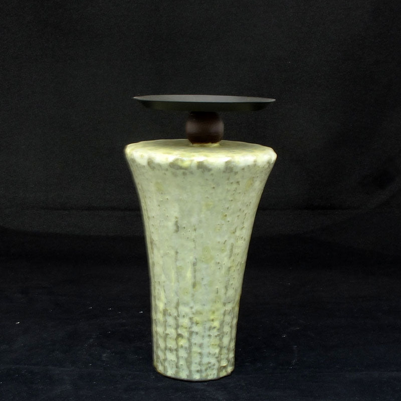 Portacandele Basso Ceramica Verde Edg