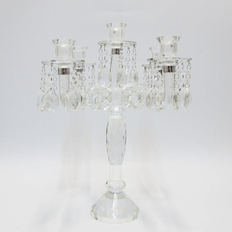 Candeliere Crystal 5 Fiamme Con Pendenti H47 Edg