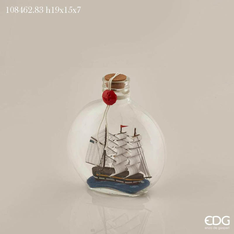 Bottiglia Con Nave H19X15X7 Edg
