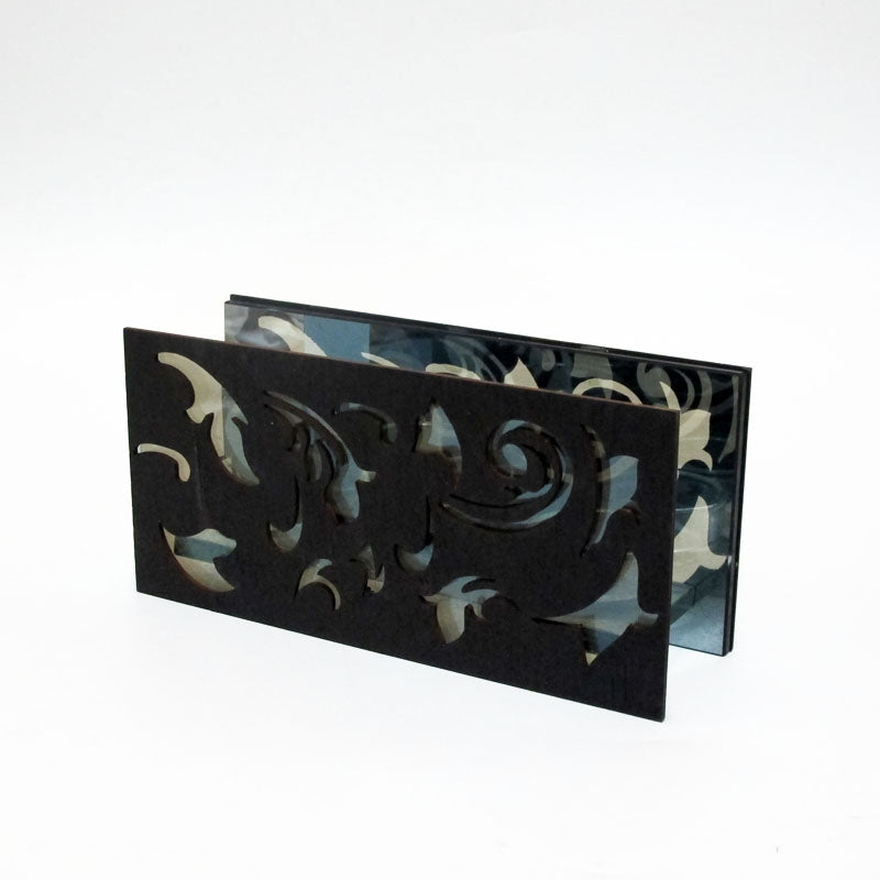 Portacandele Intarsi Legno Picc. Nero Edg