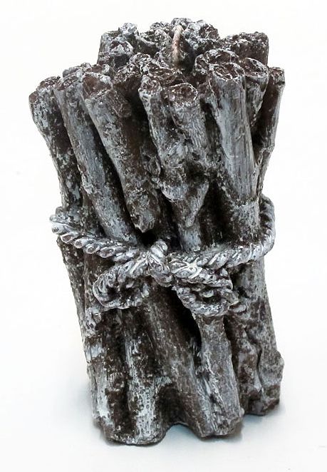 Candela Cilindrica Bastoncini Di Legno Cm 15 H Edg