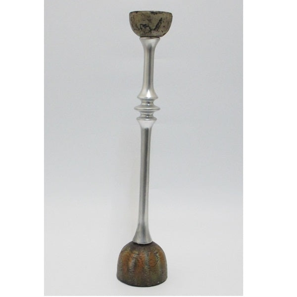 Portacandele Resina E Legno Alto Edg