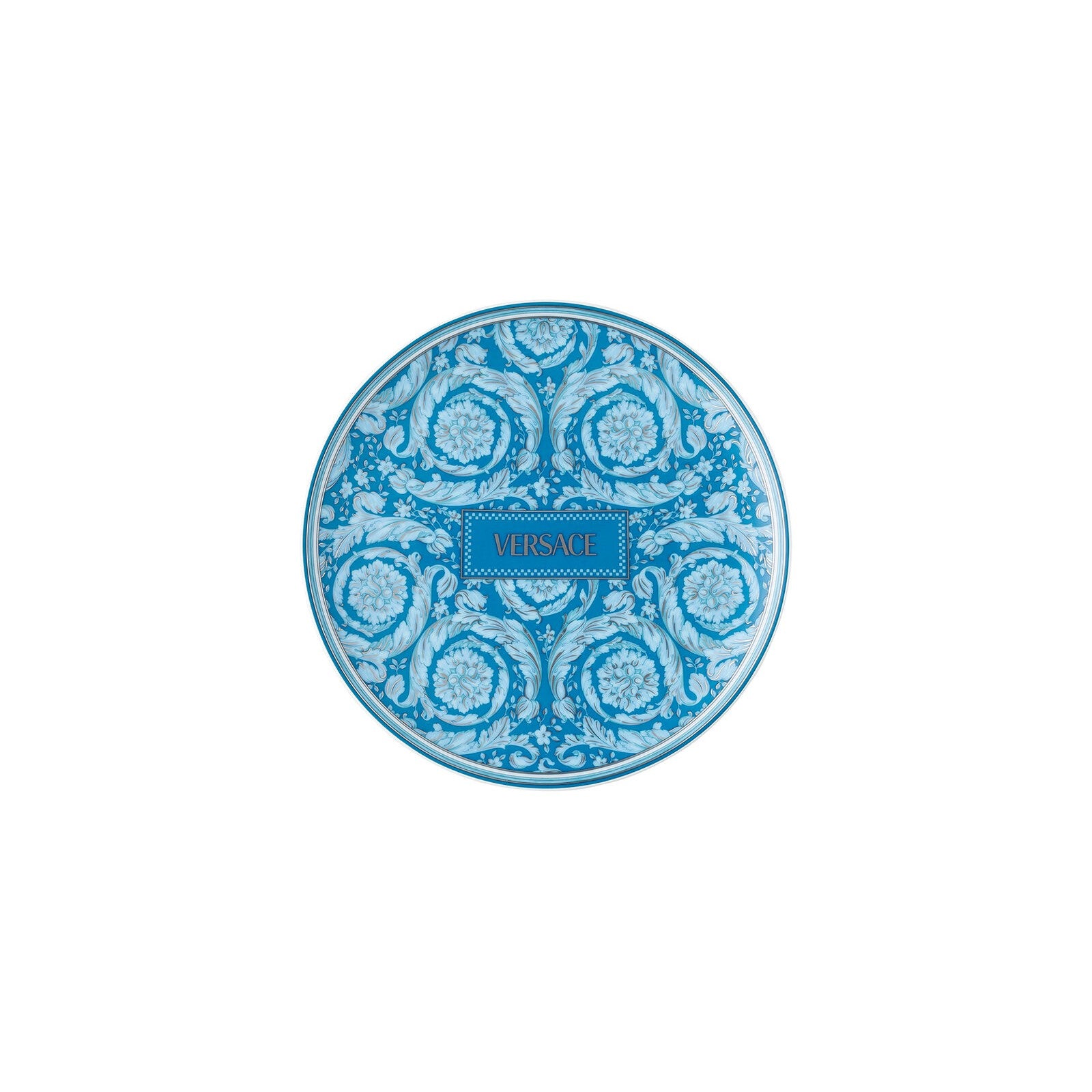 Barocco Teal Piatto piano cm 17 Versace