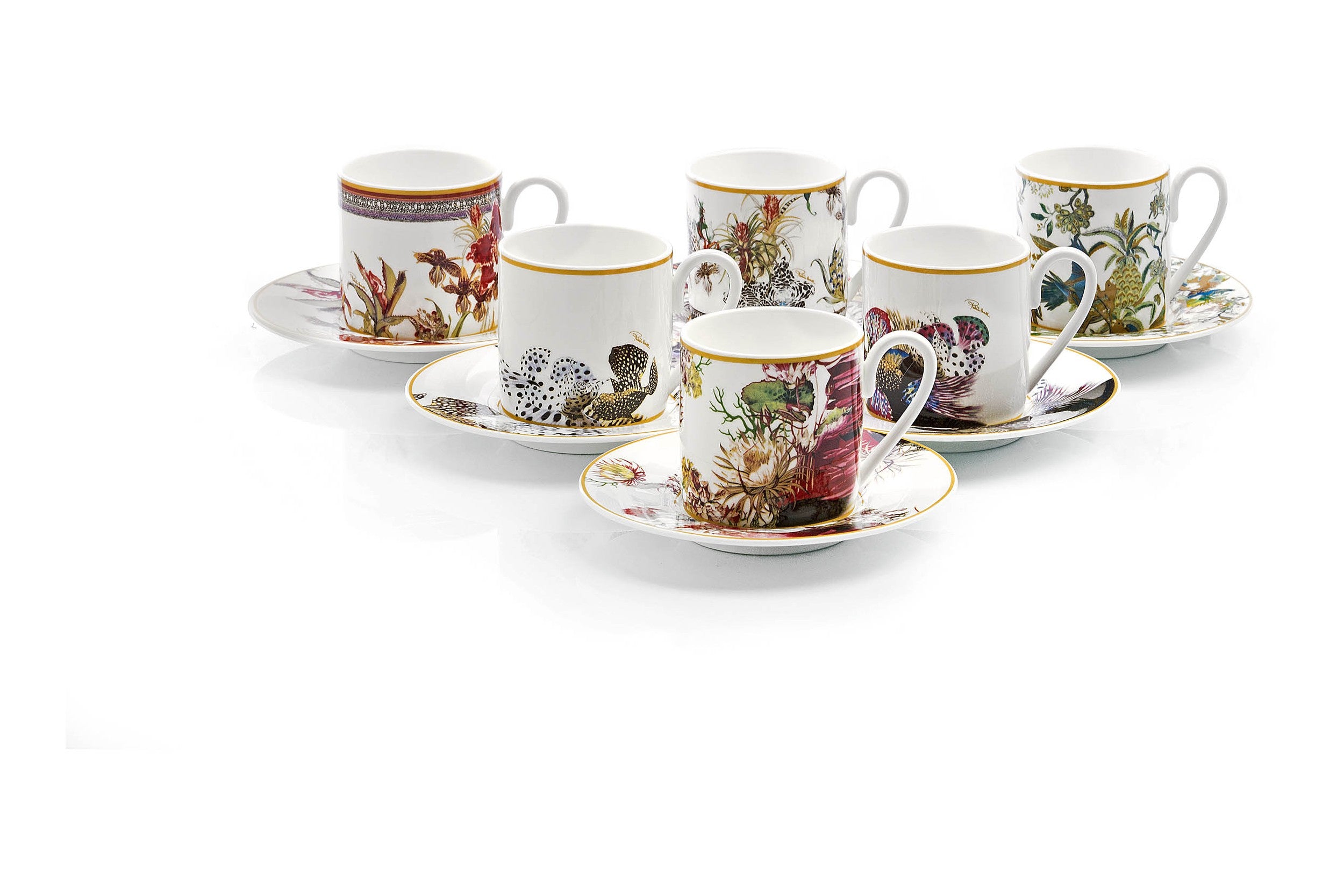 Flowers Set 6 Tazze Caffe Roberto Cavalli Roberto Cavalli