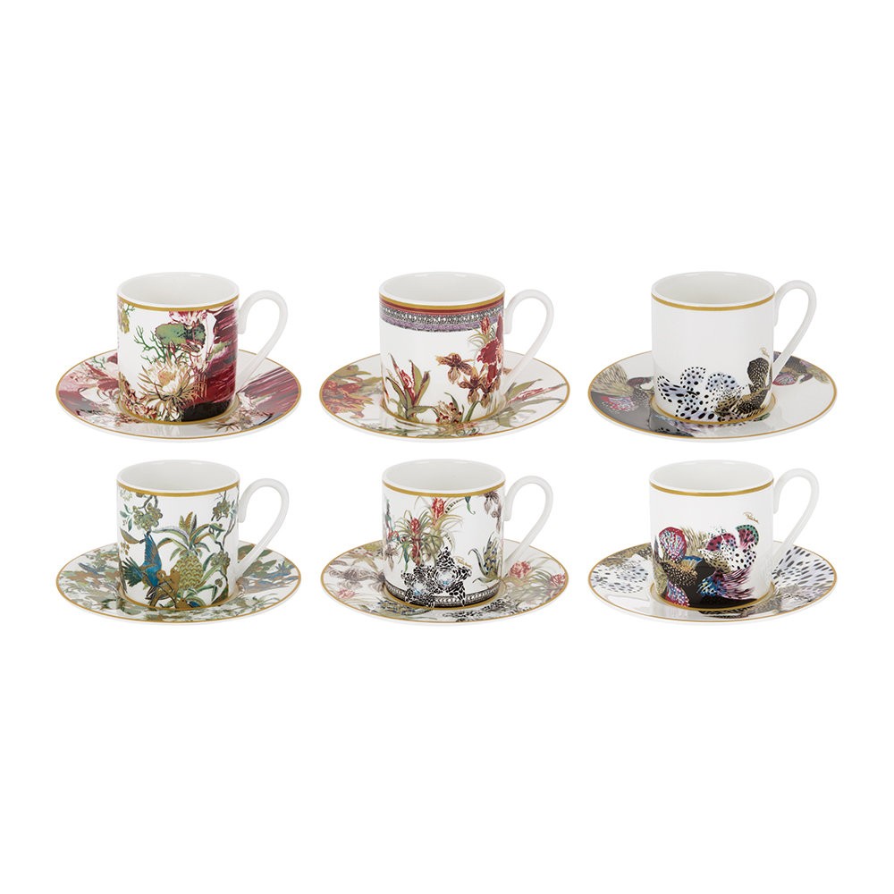 Flowers Set 6 Tazze Caffe Roberto Cavalli Roberto Cavalli