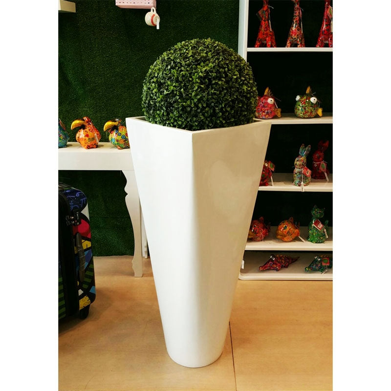 Vaso Resina Bianco Squadrato H100 Oakom