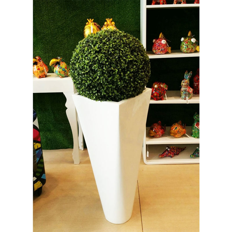 Vaso Resina Bianco Squadrato H80 Oakom