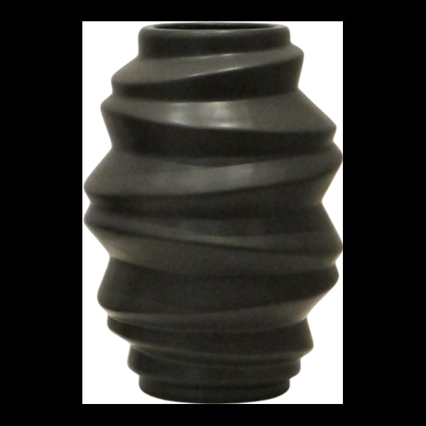 Vaso Irregolare Nero Ceramica H.30 Oakom