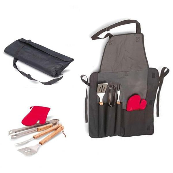 Grembiule Set Barbeque Con 3 Attrezzi E Guantone Maiuguali