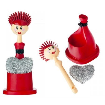 Set Spazzolino Piatti E Spugnetta Cuore Maiuguali
