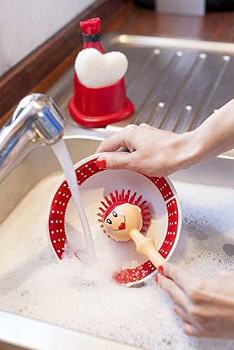 Set Spazzolino Piatti E Spugnetta Cuore Maiuguali