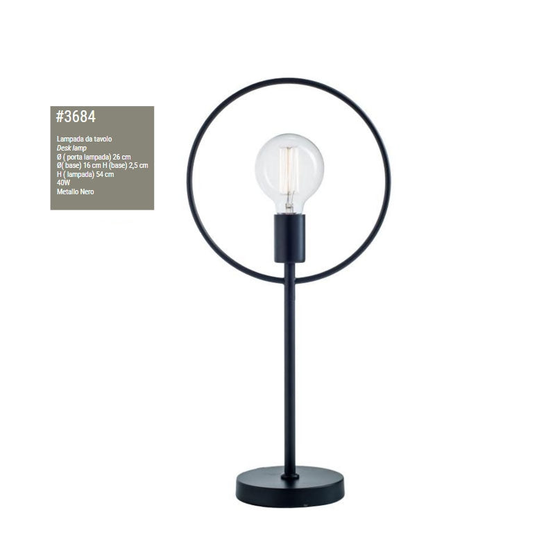 Lampada Da Tavolo H54 Cm Cerchio Evviva