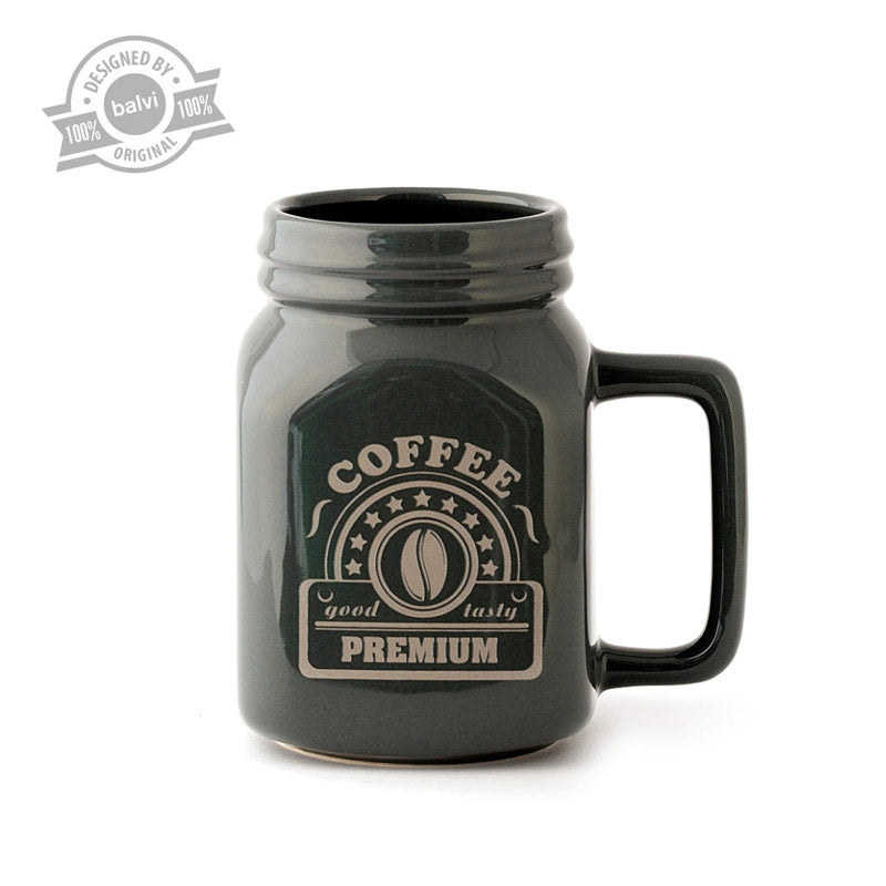 Mug Mason 400 Ml Grigio Ceramica Balvi