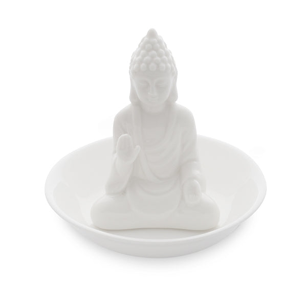 Porta Anelli Buddha Bianco Ceramica Balvi