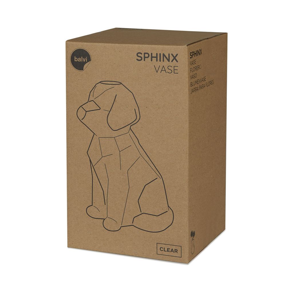 Vaso Sphinx Cane 23 Cm Trasparente Balvi Balvi