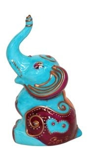 Mini Elefante Seduto Turchese Soizick