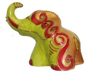 Mini Elefante In Piedi (Alt.10Cm) Verde Soizick