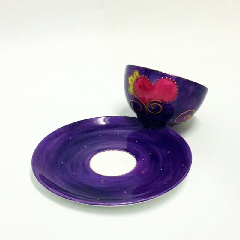 Tazze Caffe Cpiattino Bordeaux E Viola Soizick