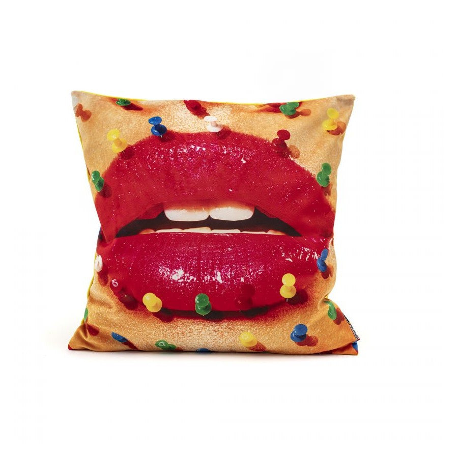 Cuscino Imbottit.Piuma Toiletpaper - Mouth with pins Seletti