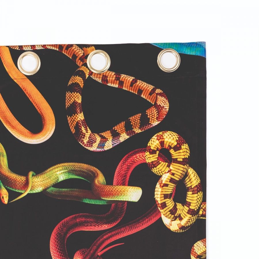 Tenda In Poliestere “Toiletpaper” Left/Right - Snakes Black Seletti