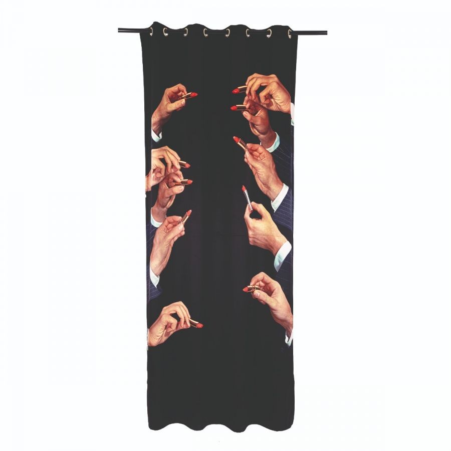 Tenda In Poliestere Toiletpaper Lipsticks Black Seletti