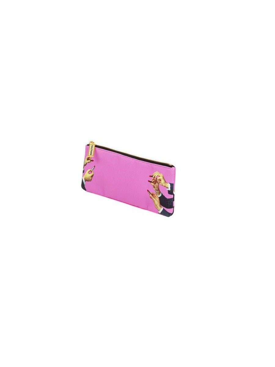 Astuccio In Pu Stampato Toiletpaper Cm. 21X9 - Lipsticks Pink Seletti